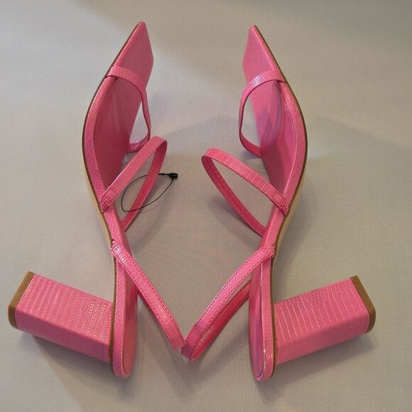 BRAND NEW MANGO BLOCK HEEL  SQUARE TOE WOMENS SANDALS - Picture 10 of 16